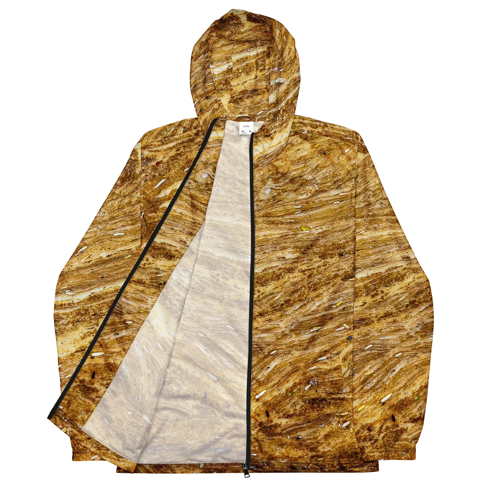 Golden Strata Unisex All-Over Print Amber Lightweight Windbreaker product image (2)