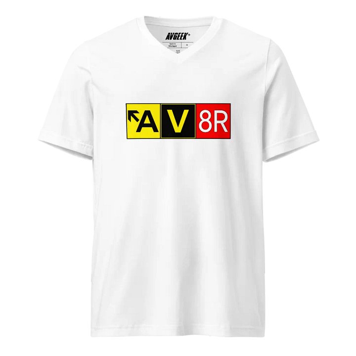 T-Shirt "AV8R" V-Neck white product image (1)