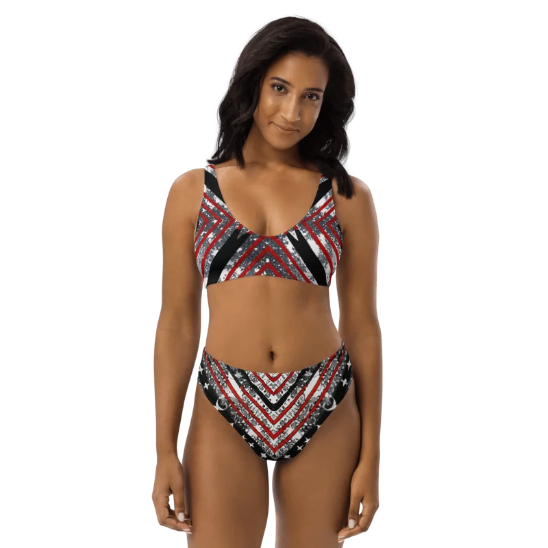 Black/Silver and Stripes Bikini product image (1)