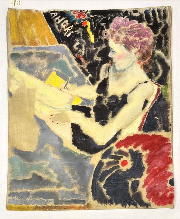 Woman Writing (1988) (30" x 40") Rolled Canvas Original product image (1)