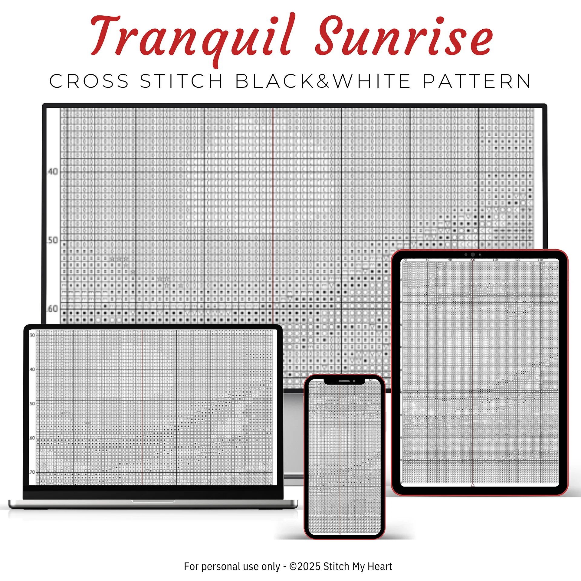 Landscape Tranquil Sunrise Cross Stitch Pattern product image (4)