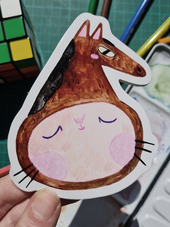Cat Horse Costume Vinyl Sticker product image (1)