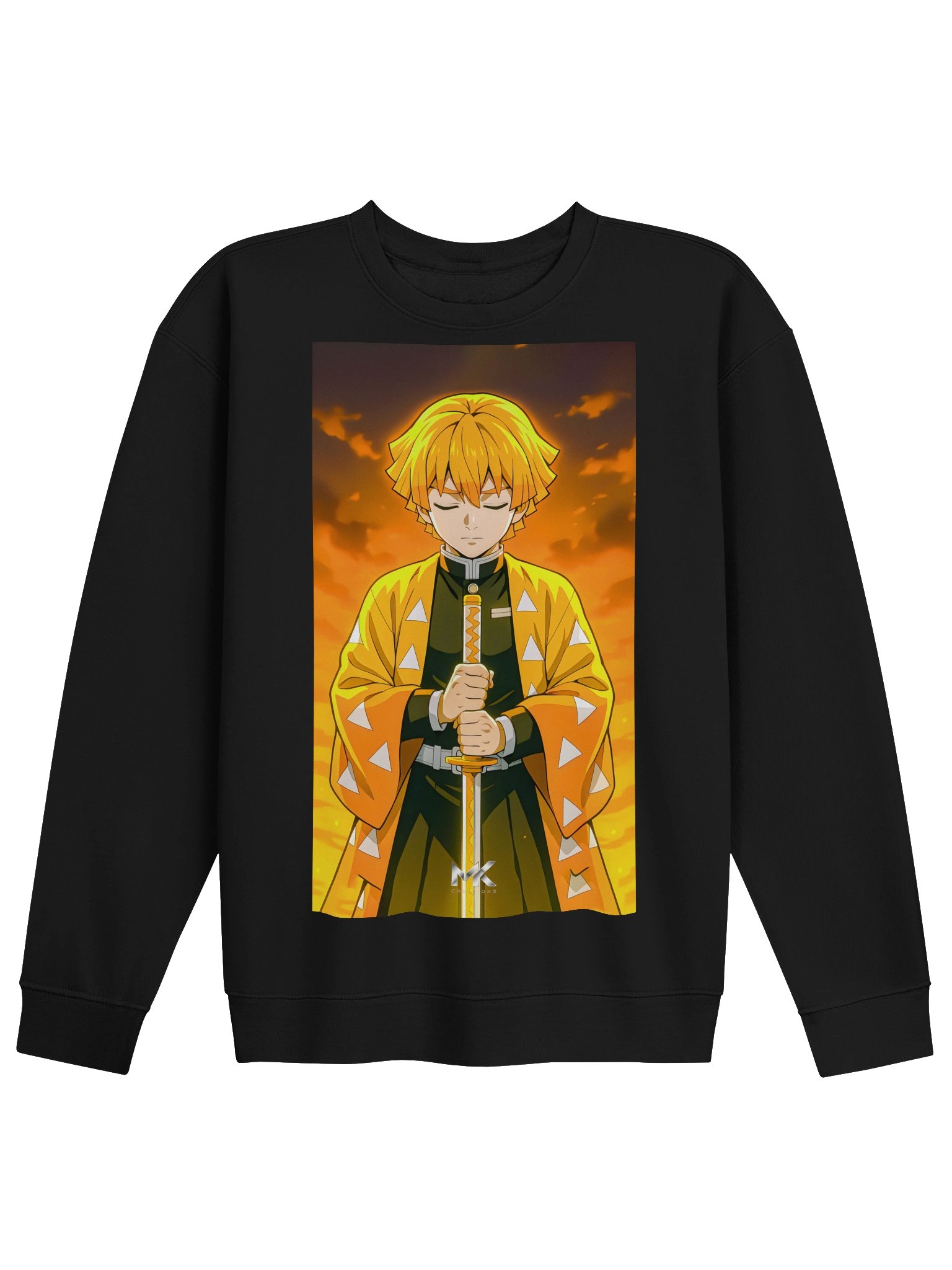 Fiery Anime Sword Pose Crewneck product image (1)