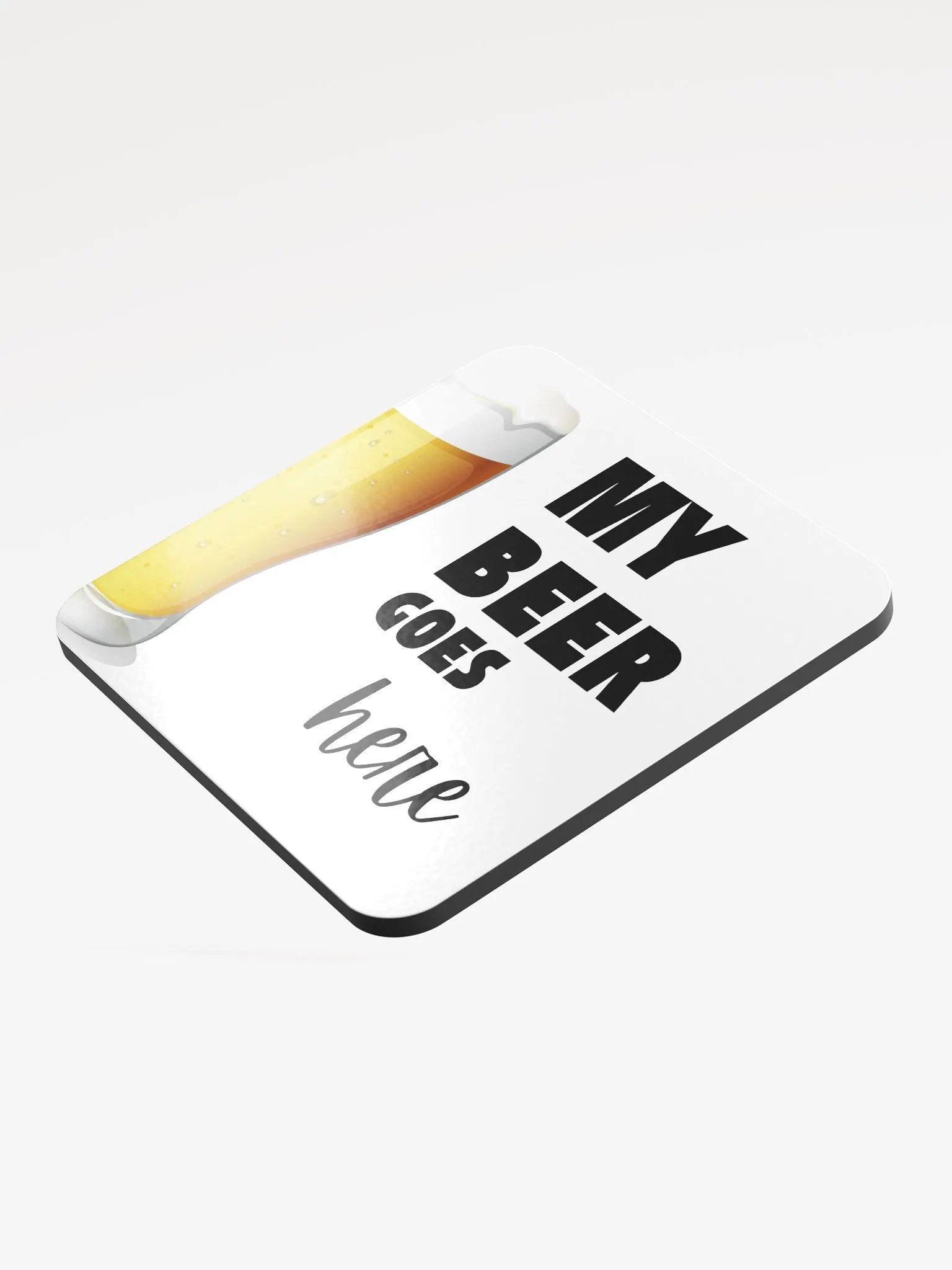 My Beer Goes Here Glossed Cork Coaster product image (3)
