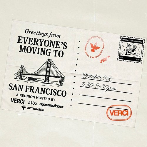 Together with @a16z @speedrun @_theresidency and @vercinyc we are hosting an event for everyone moving to SF. 7:30pm @actione...