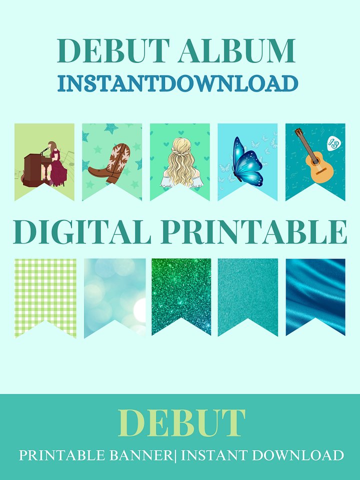 Printable Taylor DEBUT Banner | Digital Download Eras Party Decor | TS Eras Swifties Taylor Swift | ts debut banner product image (1)