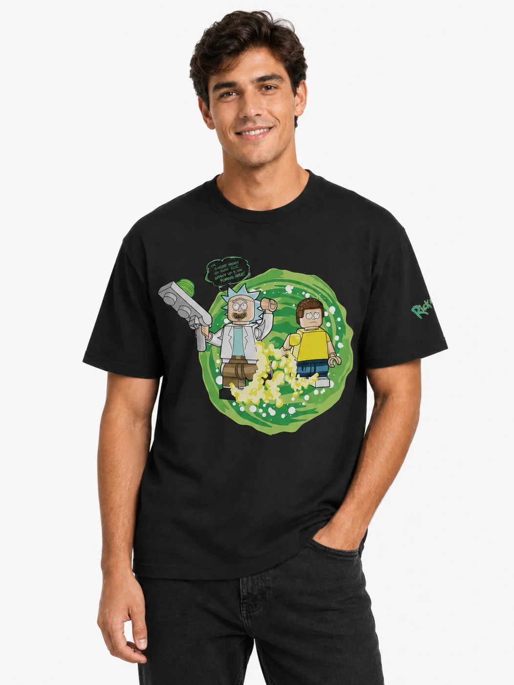 Rick's Wubba Lubba Dub Dub Black T-Shirt product image (13)