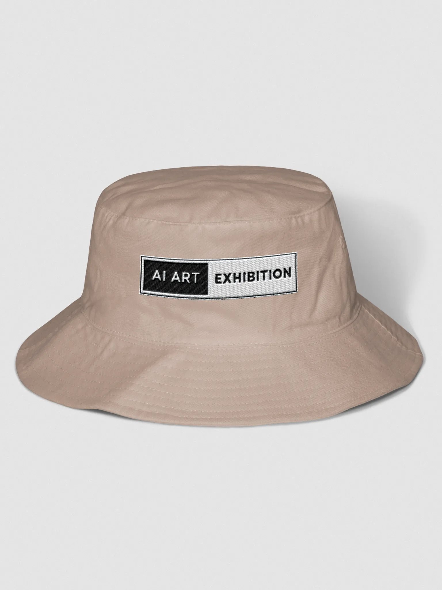 Grey "AI ART EXHIBITION BOX LOGO" Bucket Hat product image (1)