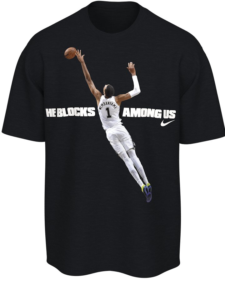 Nike Victor Wembanyama Spurs He Blocks Among Us T-Shirt product image (1)