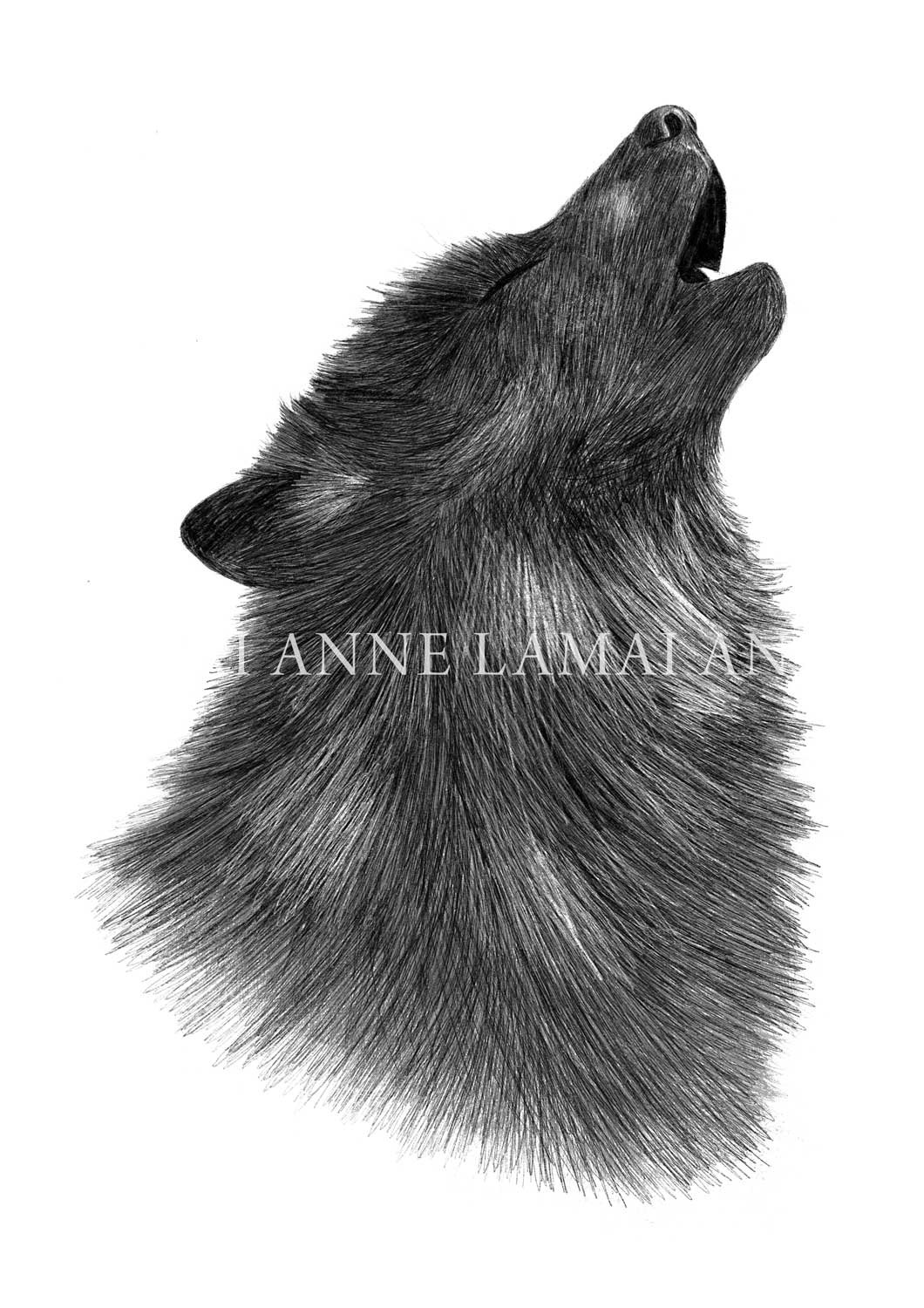 Wolf Howling | The Heart of Shadow Art Print product image (1)