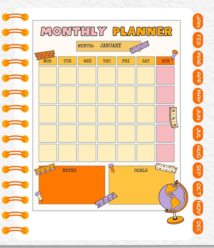 WobbleBoo Digital Monthly Planner for Children product image (2)
