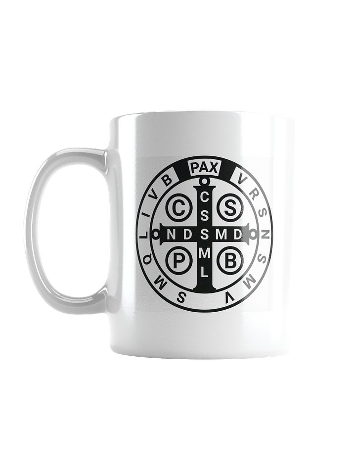 Mug de Protection "Le Sceau Intérieur" – Saint Benoît (Noir & Blanc) product image (1)