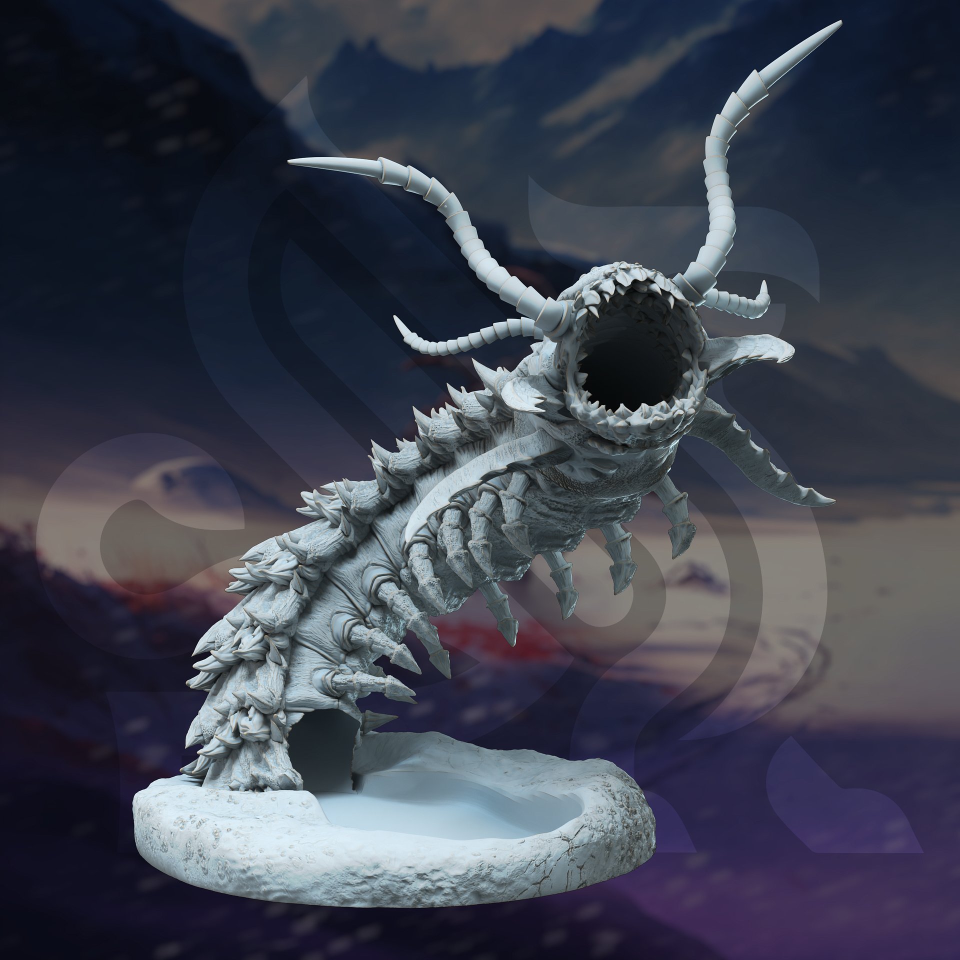 Giant Snow Worm Dice Tower – Nix Centipede product image (1)