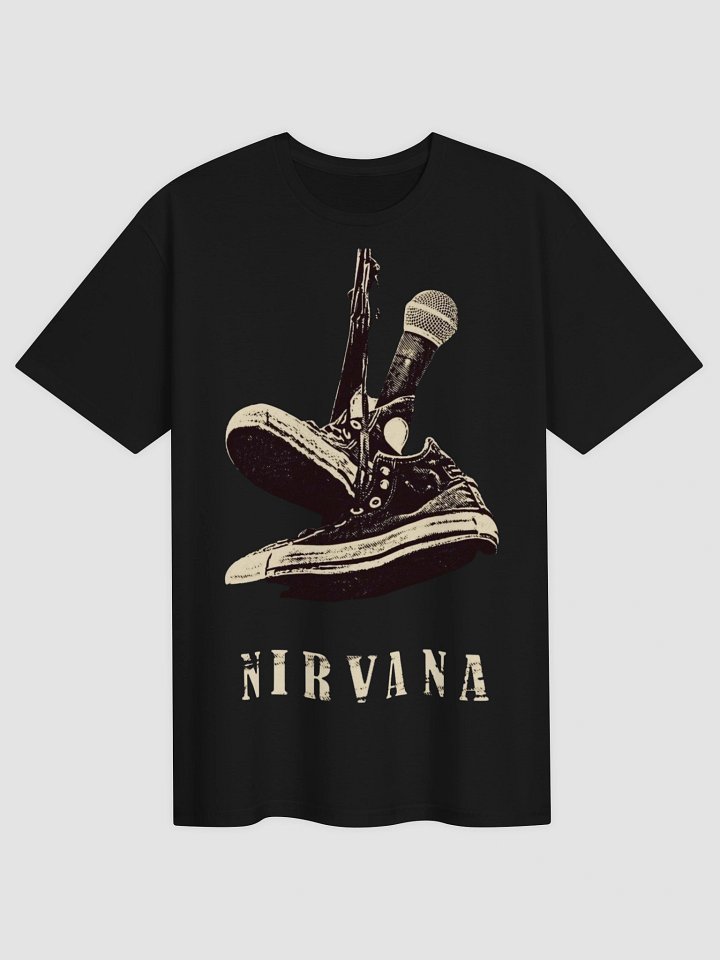 Nirvana Converse Microphone T-Shirt | Nevermind Grunge Graphic Tee | Kurt Cobain 90s Collector Band Shirt product image (2)