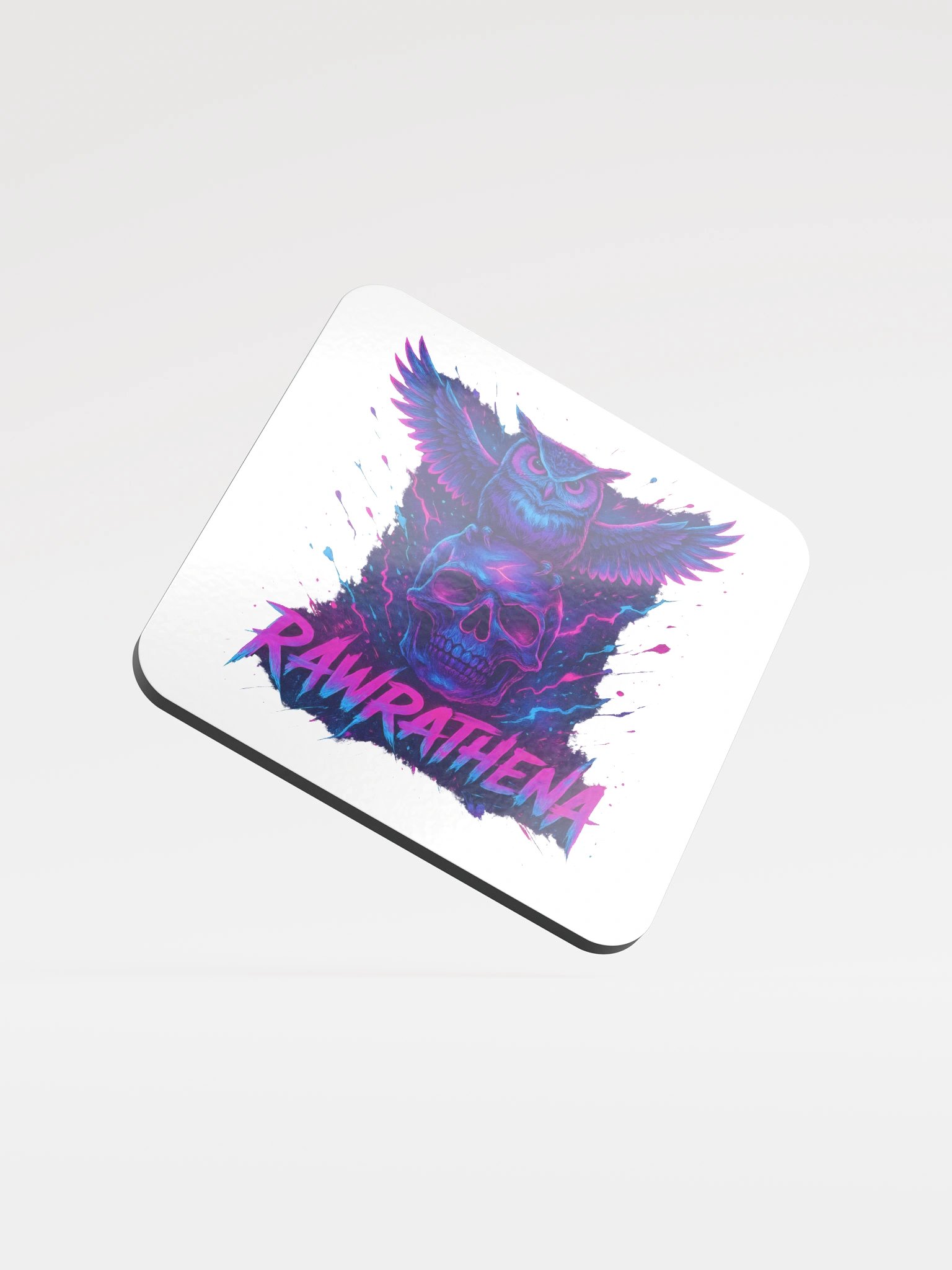 Neon Owl Skull Coaster product image (1)