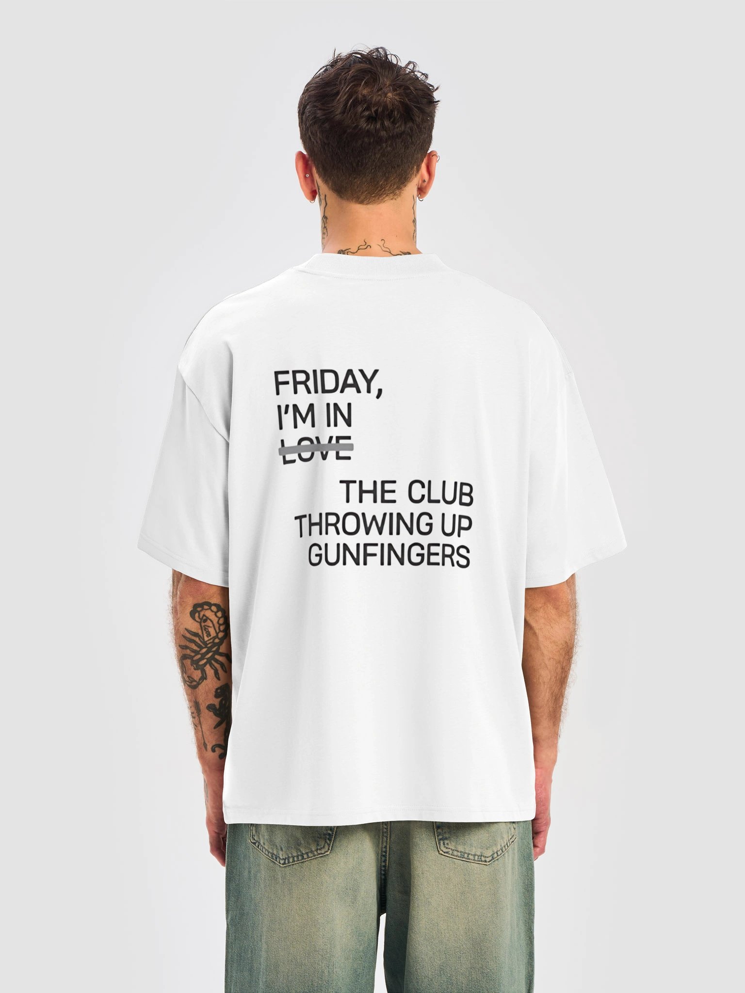 Friday I’m In Love The Club Throwing Up Gunfingers Shirt product image (1)