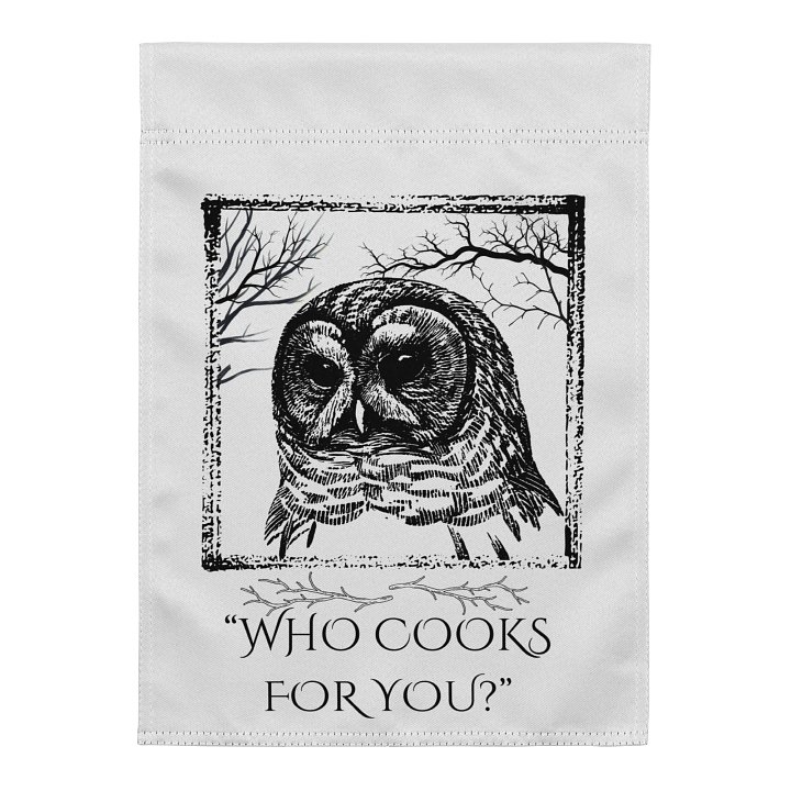 Barred Owl - "Who Cooks For You?" Call Animal Garden Flag product image (1)