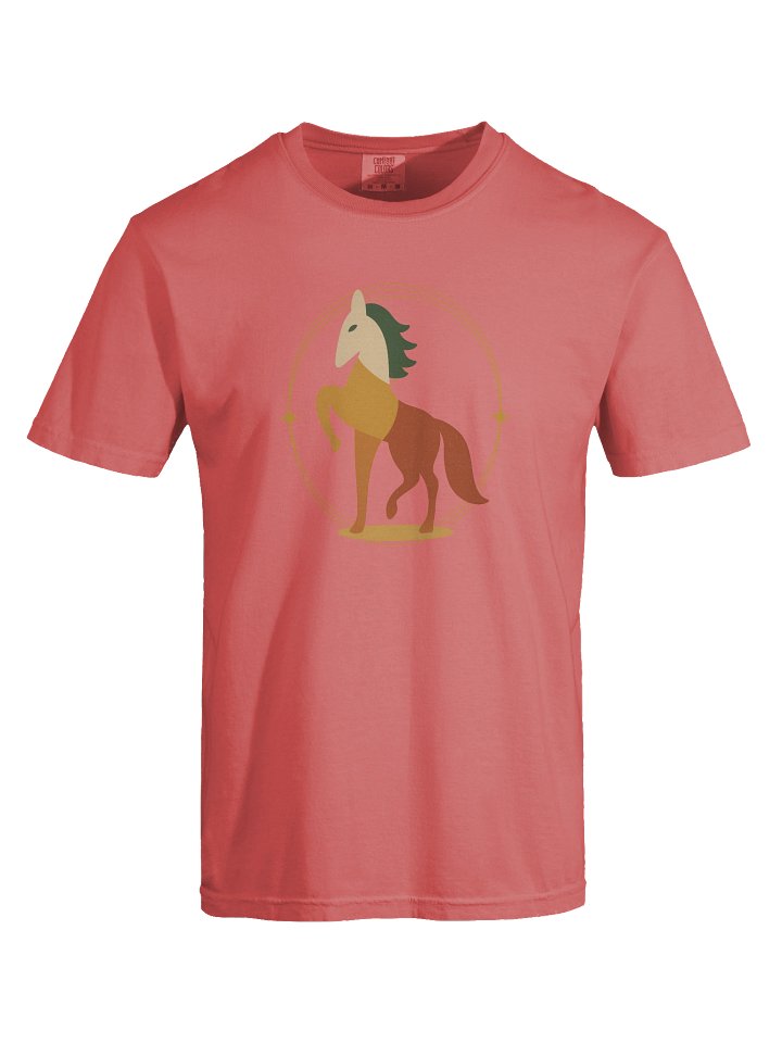 Patchwork Stallion – Modular Myth on Cotton - Star-Framed Statement Tee - by M-Art & Design product image (1)