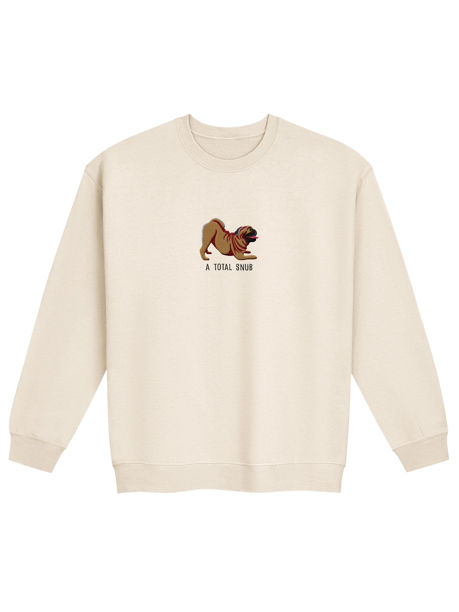 A Total Snub Sweatshirt (Embroidered) of a Pug(Tan) product image (4)