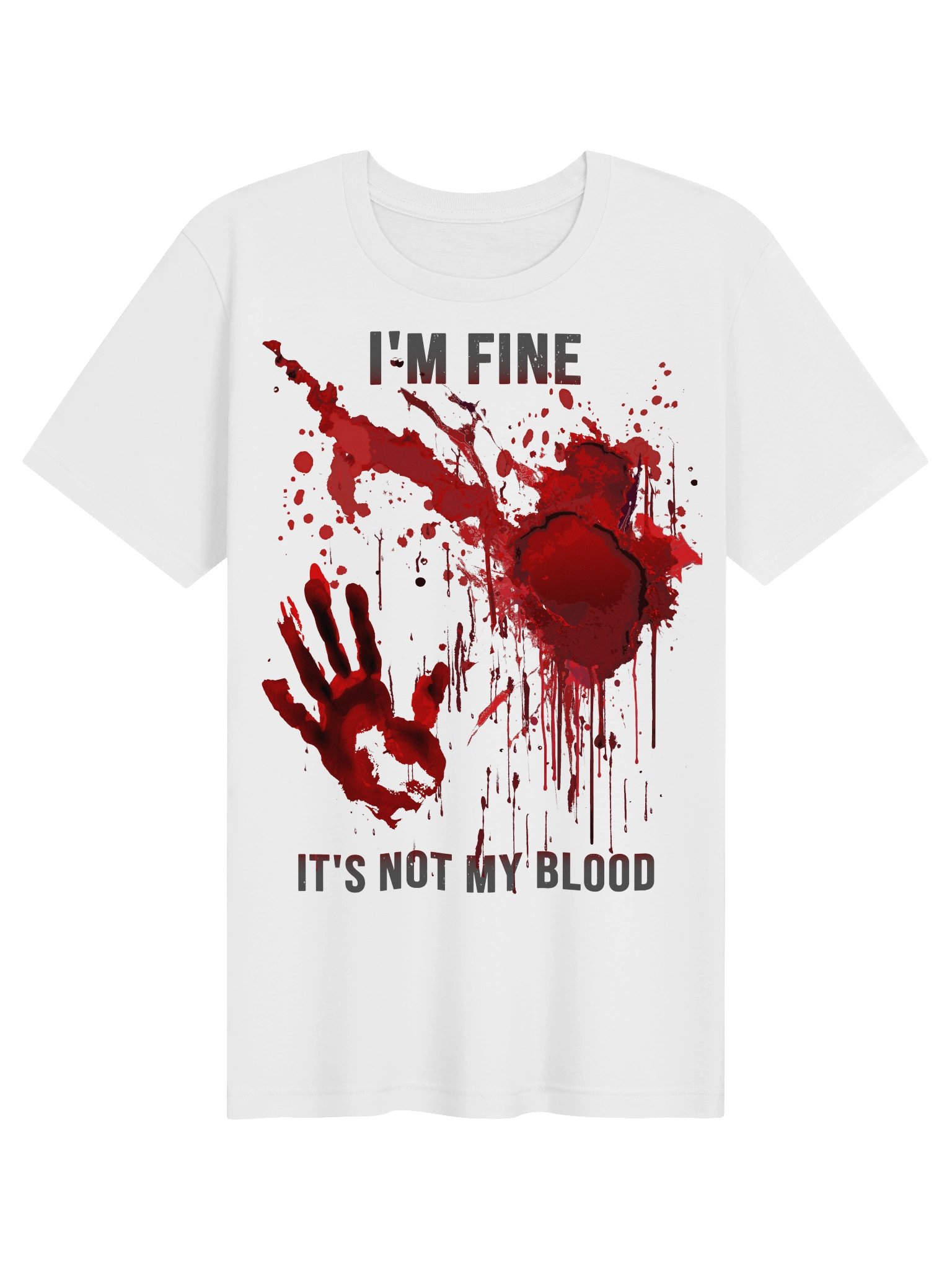 I’m Fine It’s Not My Blood Gore Shirt – Blood Splatter Zombie Horror product image (1)
