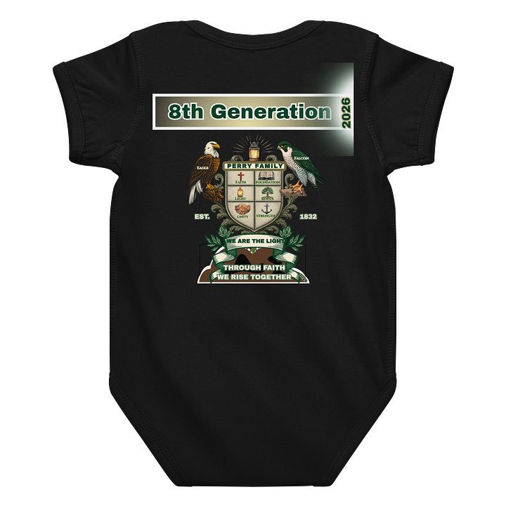 Perry Family Reunion 2026 Rabbit Skins Baby Jersey Bodysuit– 8th Generation | Legacy Edition product image (2)