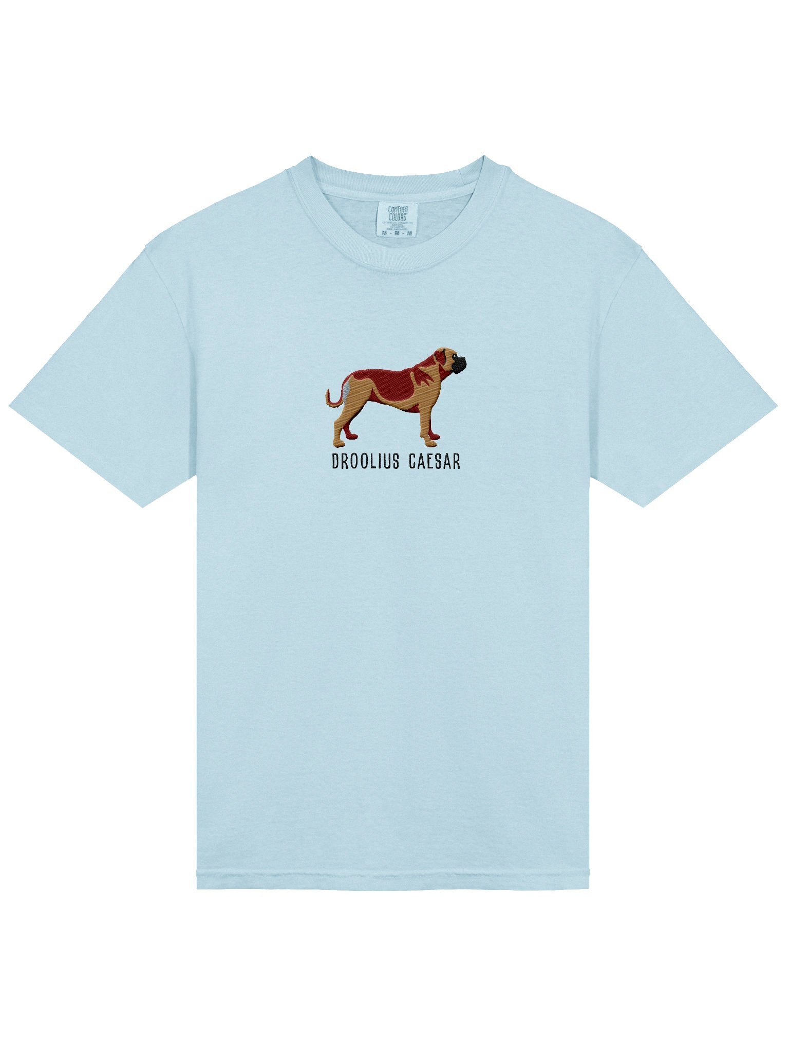 Droolius Caesar T-Shirt(Embroidered) of a Bullmastiff(Tan) product image (6)