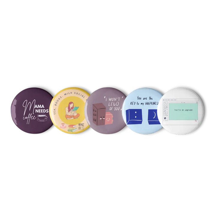 Set of 5 Pin Buttons Multicolor product image (1)