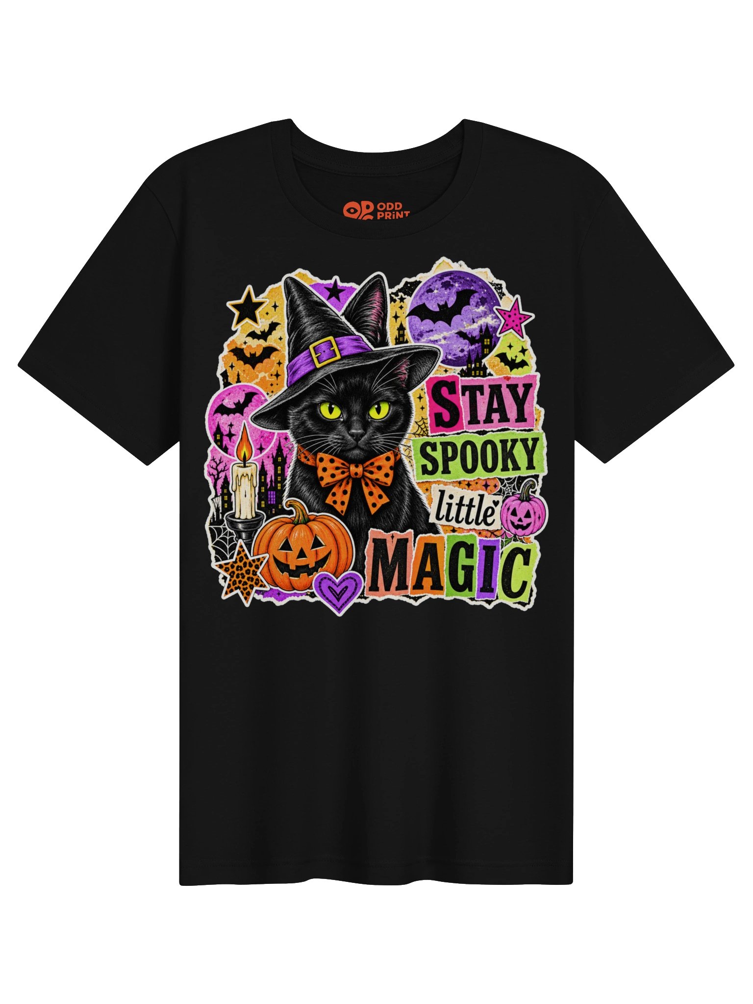 Stay Spooky Little Magic Black Cat Halloween T-Shirt product image (4)