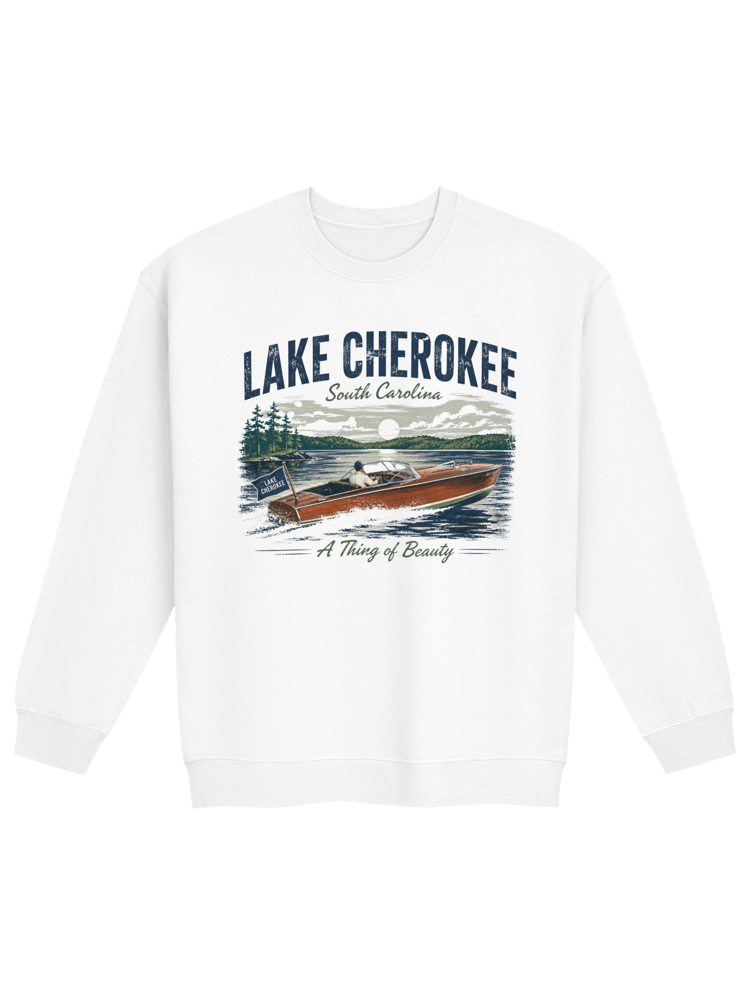Lake Cherokee Vintage Boat Sweatshirt - front logo product image (5)