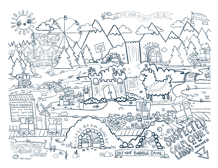 The Land of Chaos Goblins Colouring Page product image (2)