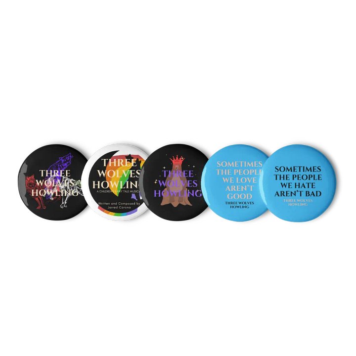 Three Wolves Howling musical pins product image (3)