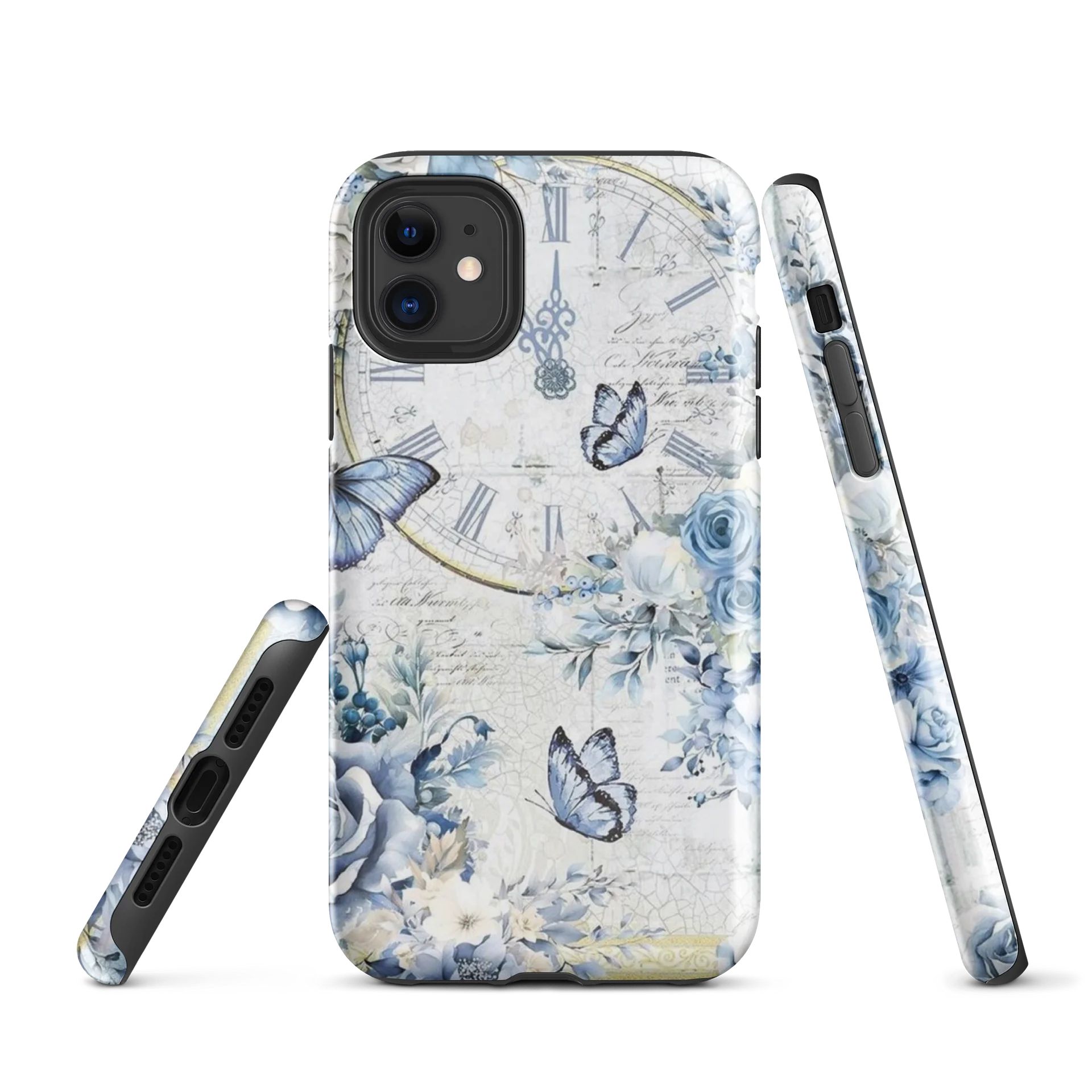 Vintage Floral Clock Butterfly iPhone Case product image (1)