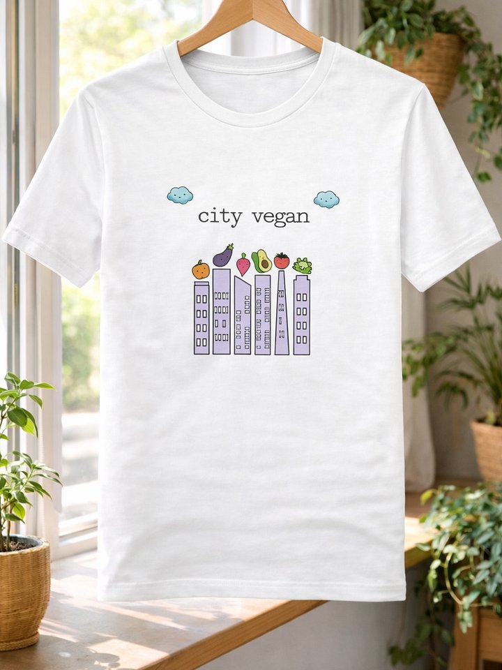 “City Vegan” Unisex White T-Shirt product image (1)