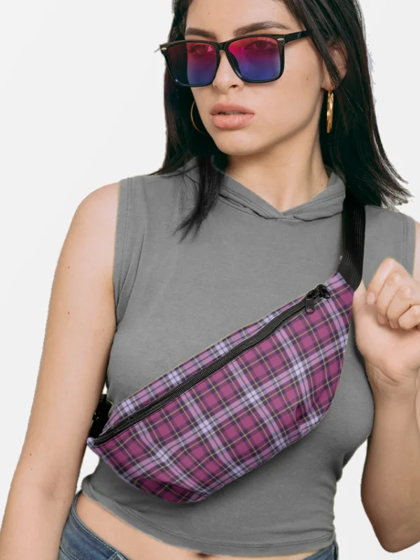 Bright Purple Plaid Fanny Pack product image (1)