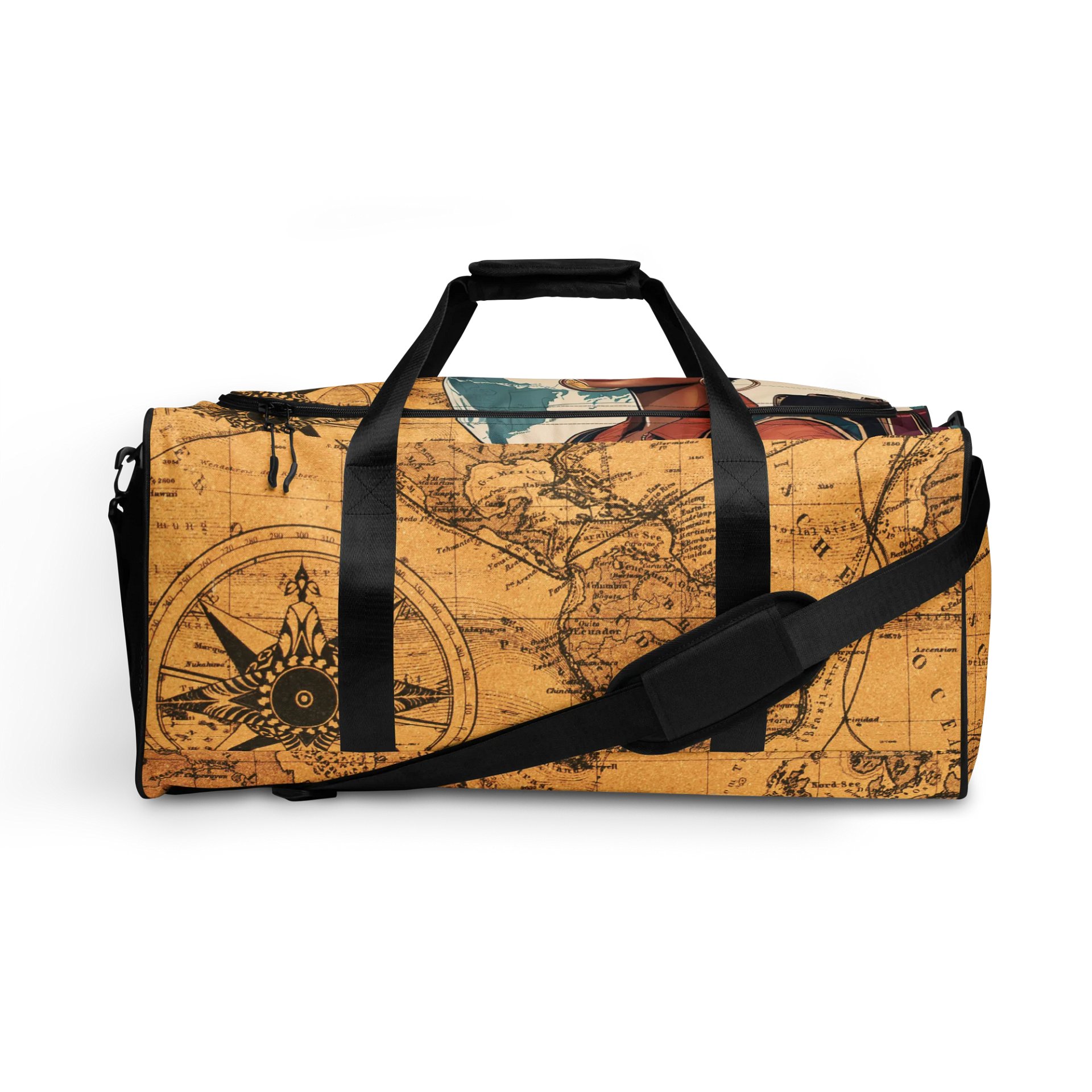Vintage Americas Map All-Over Duffle Bag product image (1)
