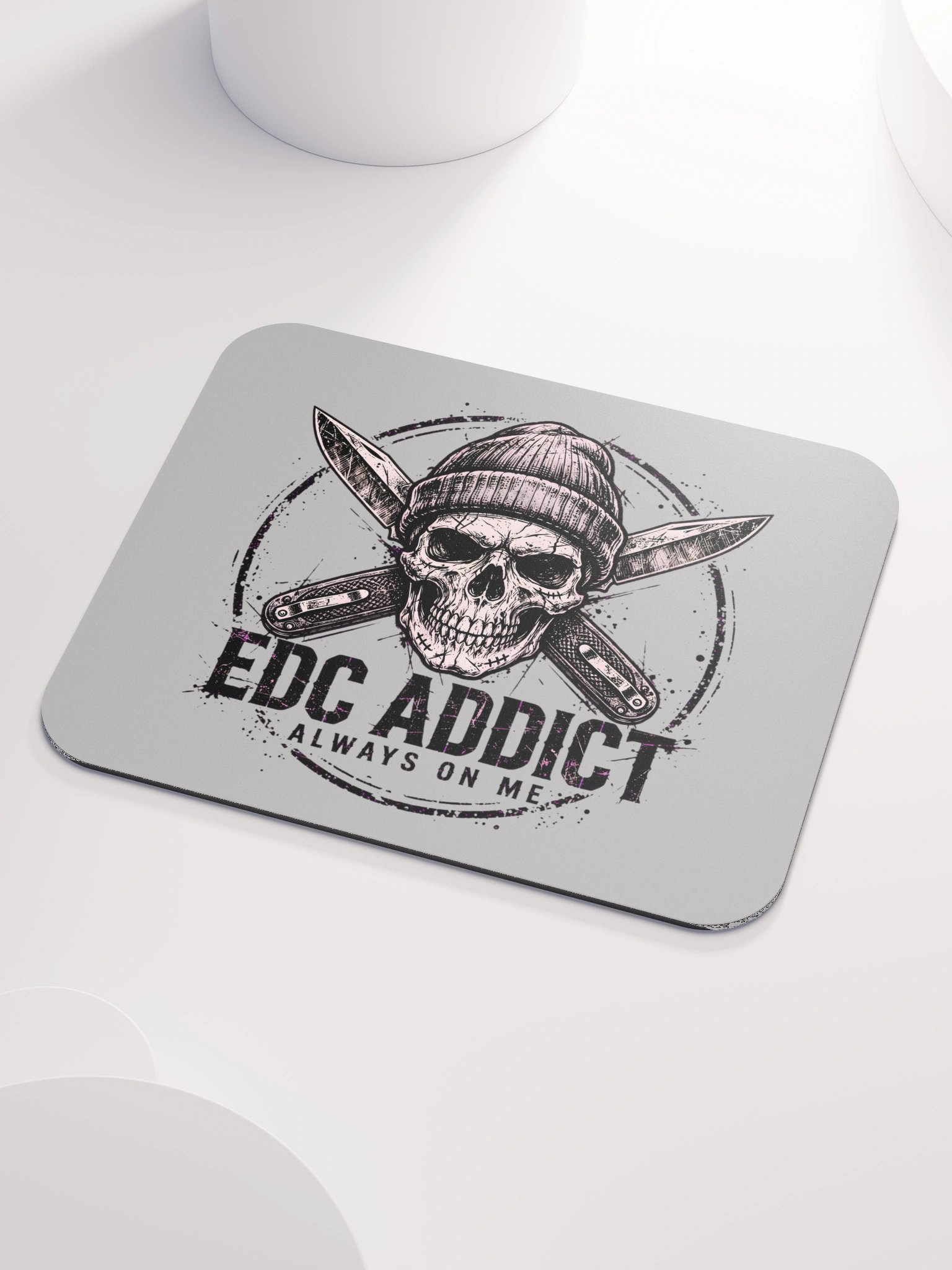 EDC Addict Tactical Desk Mat – Crossed Folding Knives & Skull Mouse Pad product image (3)