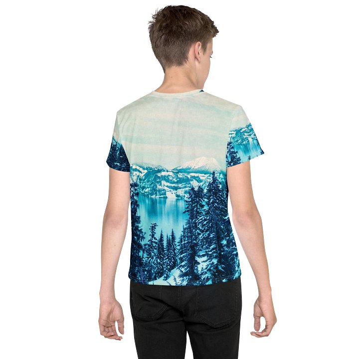 Crater Lake Lomopurple Youth Crew T-Shirt product image (2)