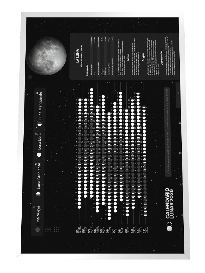 Calendario de pared de las fases lunares de 2026 - 24" x 36" product image (2)