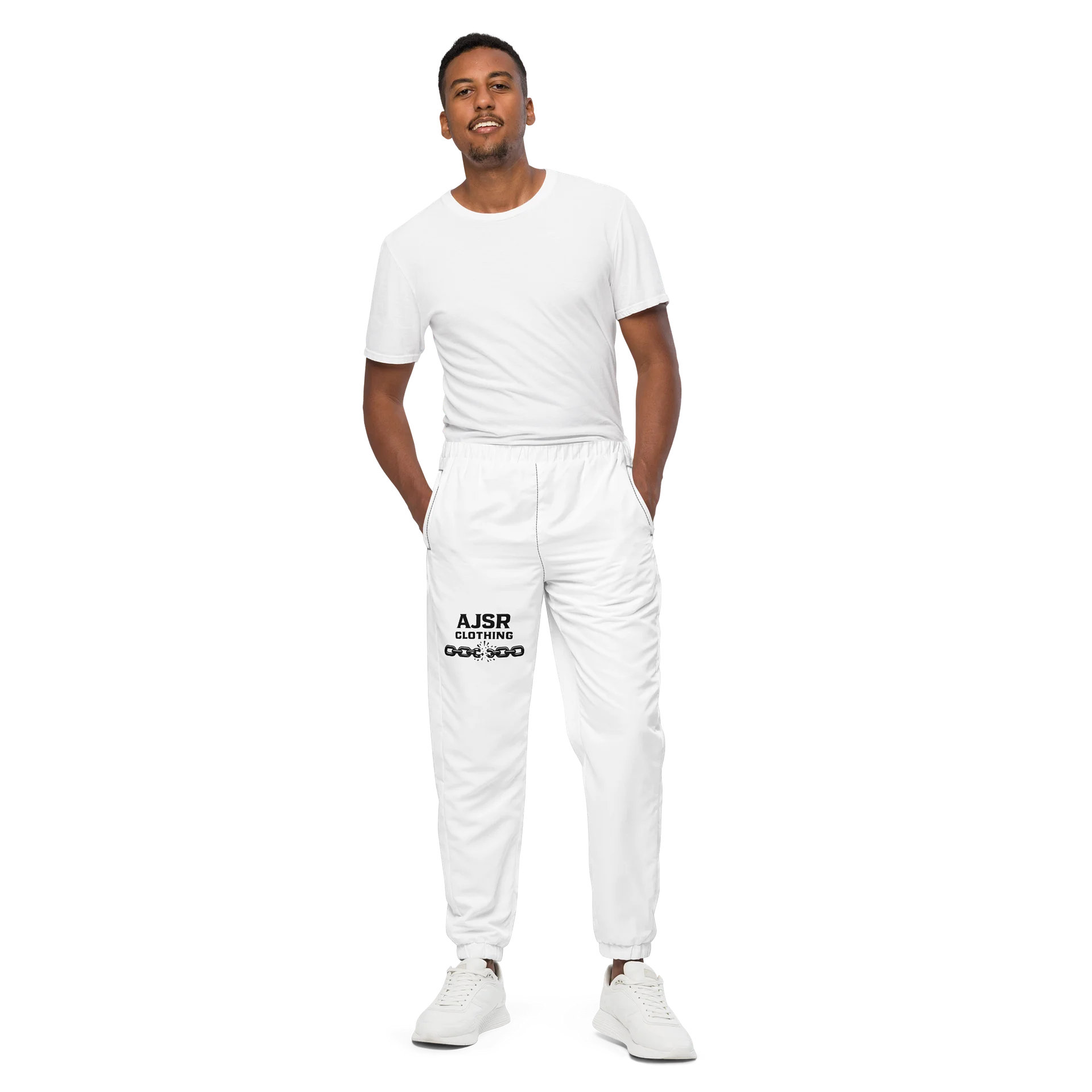 AJSR Clothing Broken Chains Joggers – White product image (1)