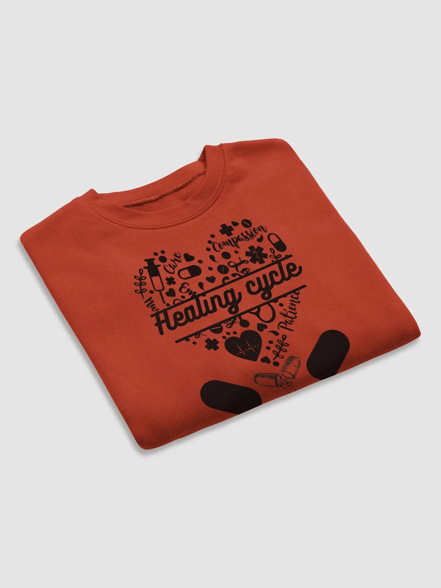 Medical elements heart shape crop sweatshirt product image (21)