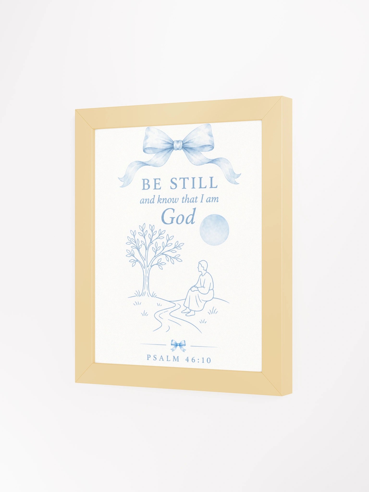 Be Still And Know That I Am God Psalm 46:10 Religious | Blue Coquette Framed Christian Wall Art product image (3)