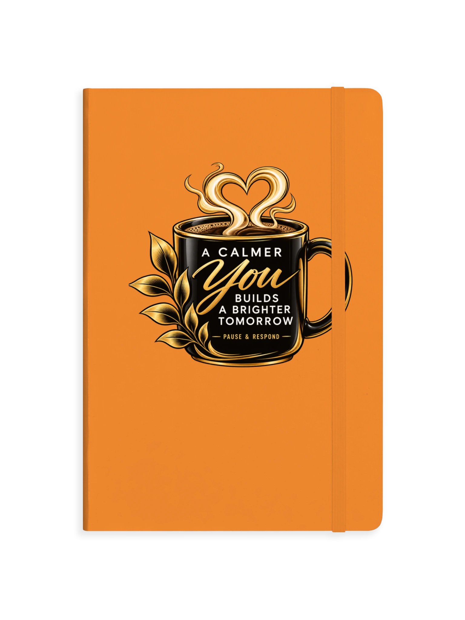 Pause & Respond Hardcover Reflection Notebook- Orange product image (1)