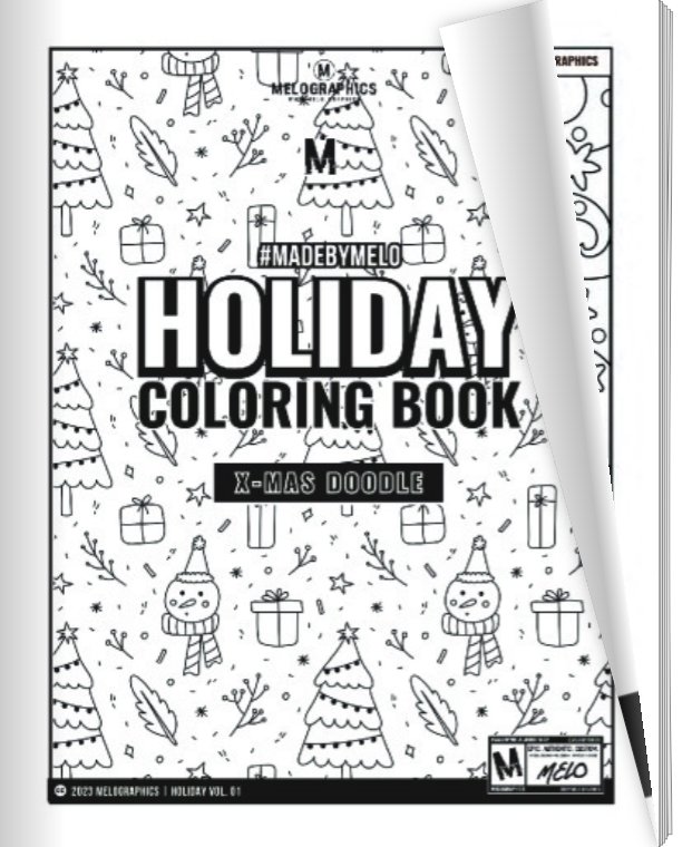 🖍️ Holiday Coloring Book Vol 1: X-Mas Doodle - Printable & Digital | #MadeByMELO product image (2)