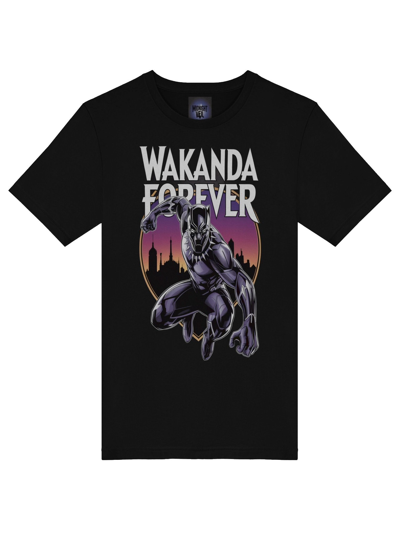 Black Panther Wakanda Eternal Supersoft T-Shirt – Vibranium Sunset Oath product image (7)