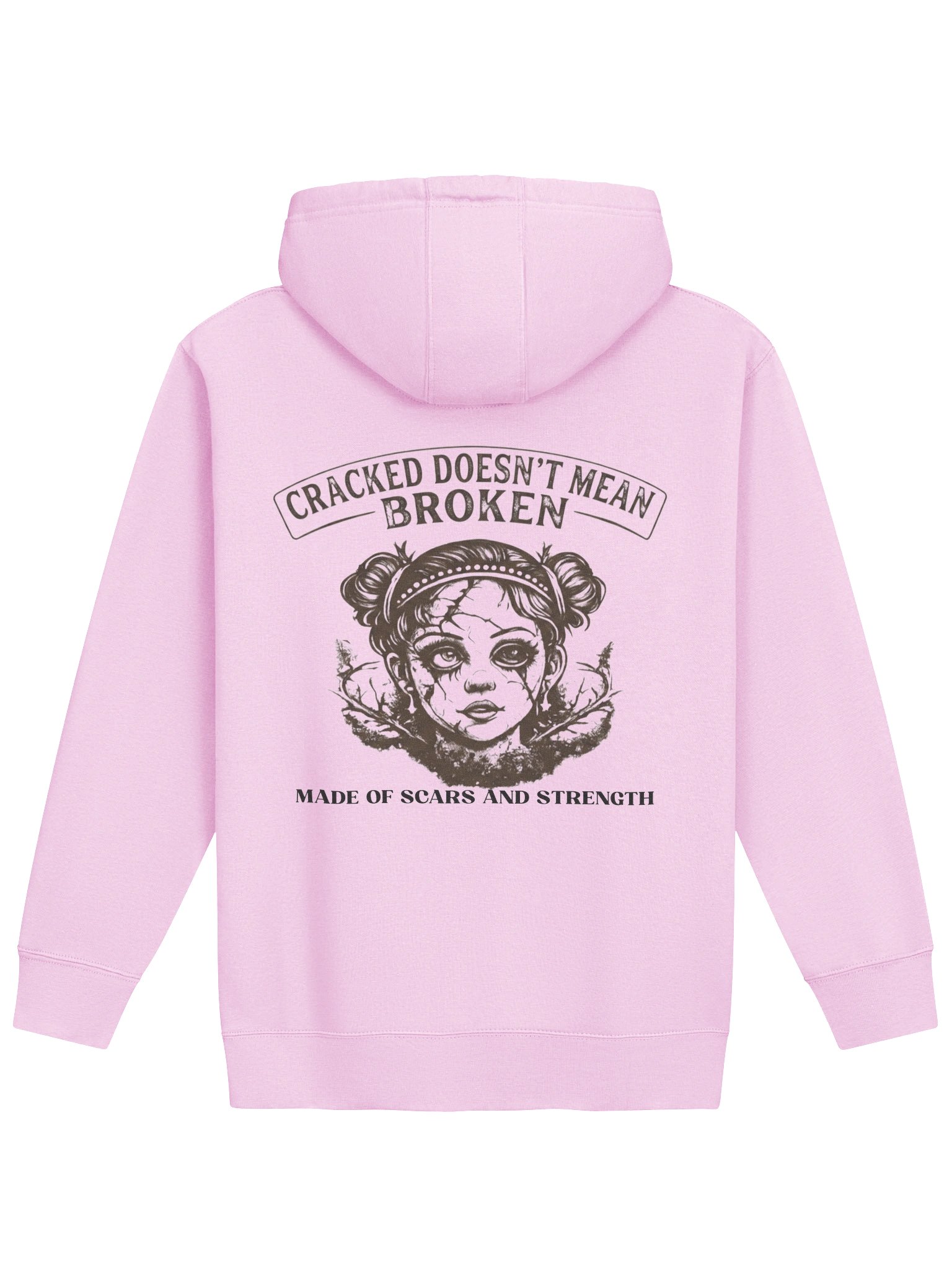 Cracked Doesn’t Mean Broken | Feminine Strength Graphic Hoodie product image (4)