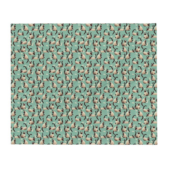 Bad Siamese Cats Knocking Stuff Over Throw Blanket, Mint product image (1)