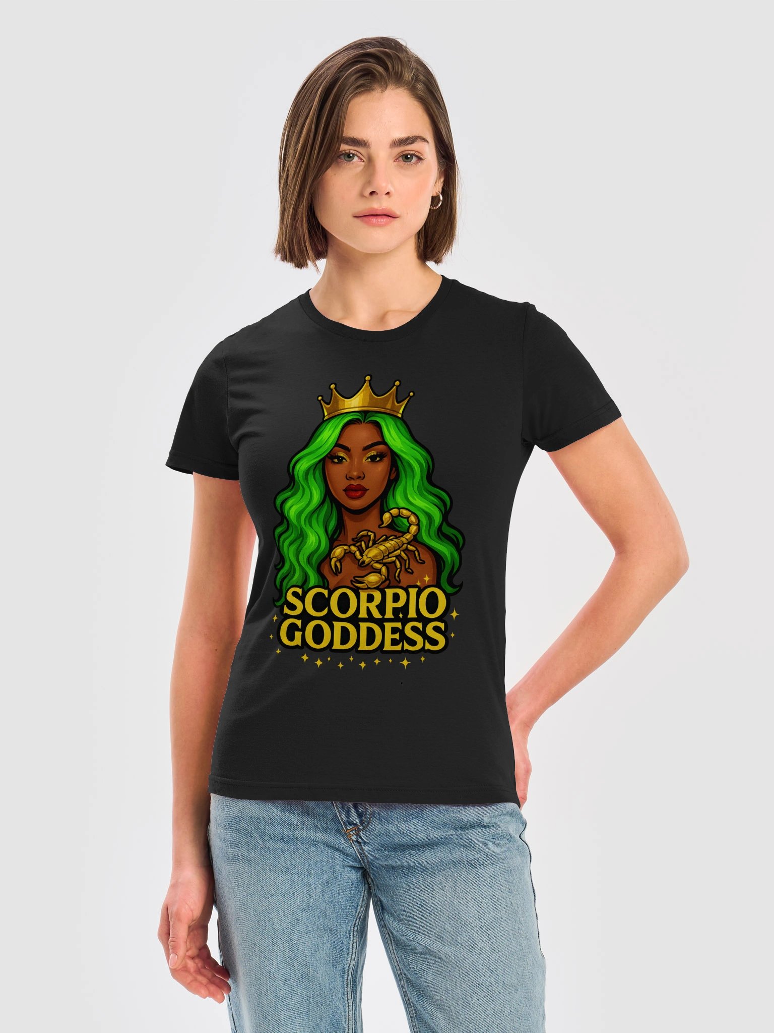 Scorpio Goddess Gold Zodiac Tee product image (13)