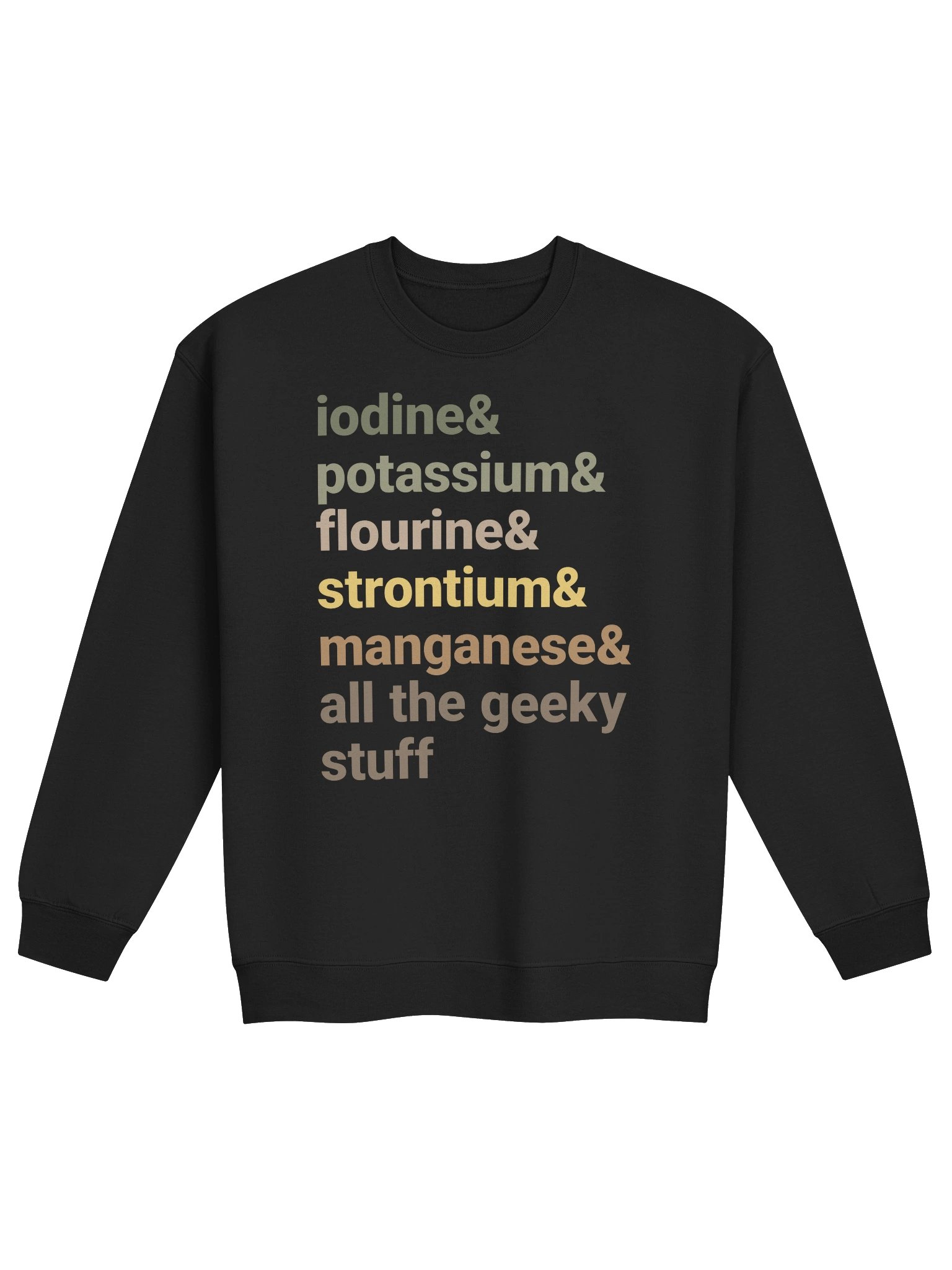 Reef Tank Trace Elements Sweatshirt – Iodine, Potassium & Strontium Reef Aquarium Sweatshirt product image (5)
