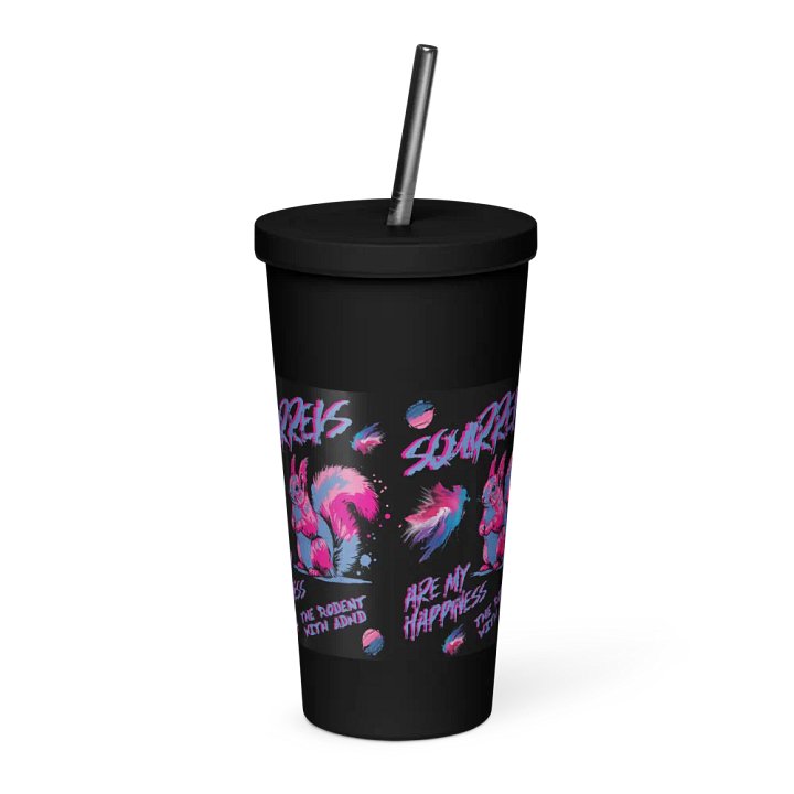 SQUIRRELS ARE MY HAPPINESS, Neon Squirrel Party Insulated Tumbler product image (2)