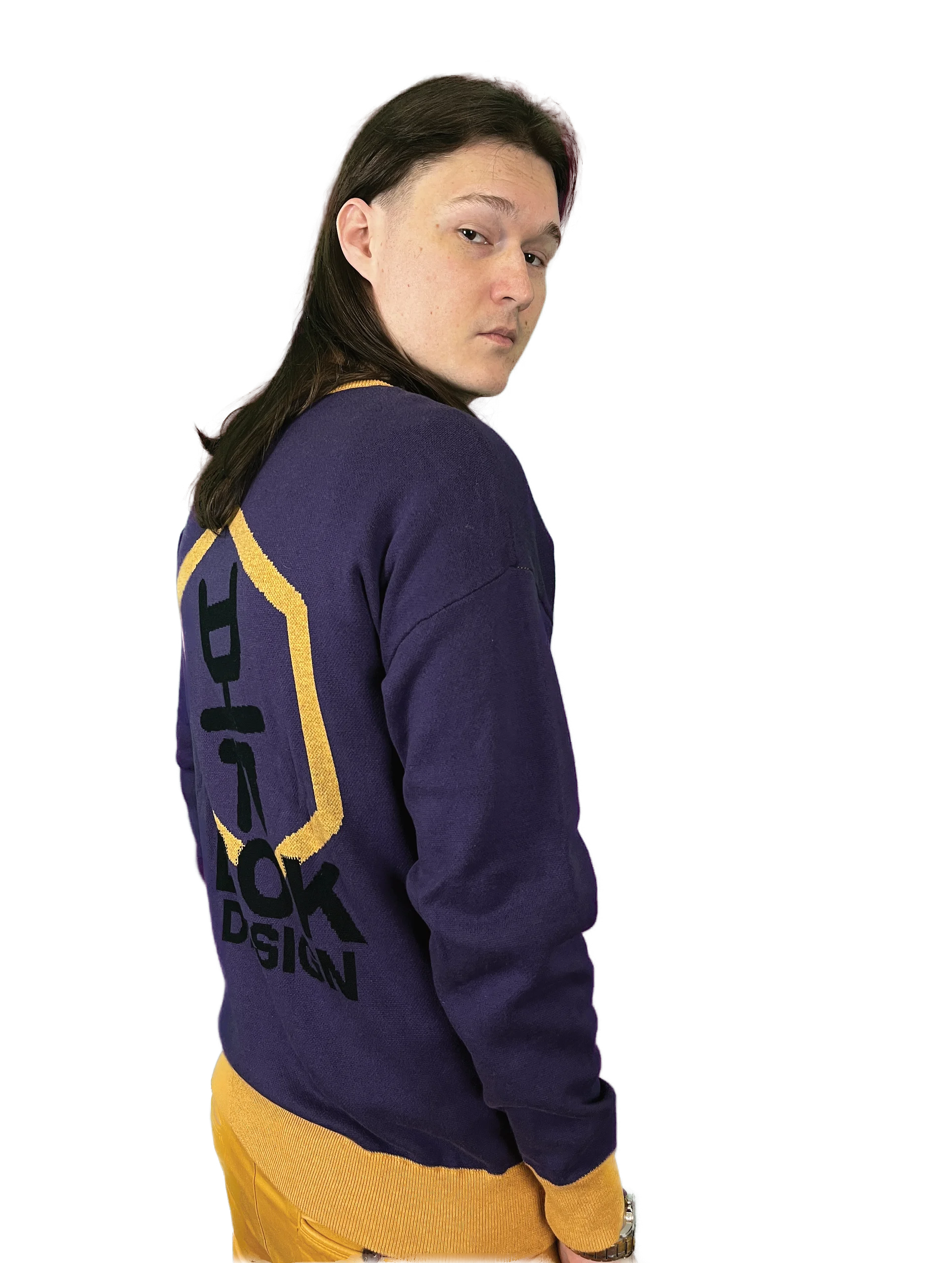 Sweatbok bokshirt //jacquard-knitted crewneck\\ royal mustard product image (1)